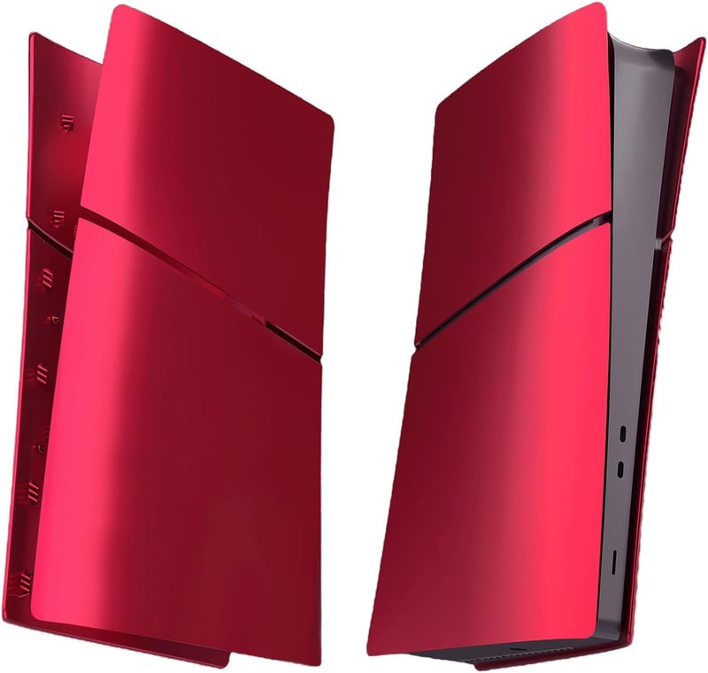 IMOFEE Slim Digital Edition Cover Plates for New PS5 Slim Console, Shell Panels Compatible with New PlayStation 5 Slim Accessories Protective Replacement Faceplate (Volcanic Red) - Image 2